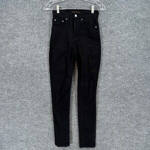Nudie Jeans Skinny Lin Women 26 Black High Waist Denim Everyday Casual